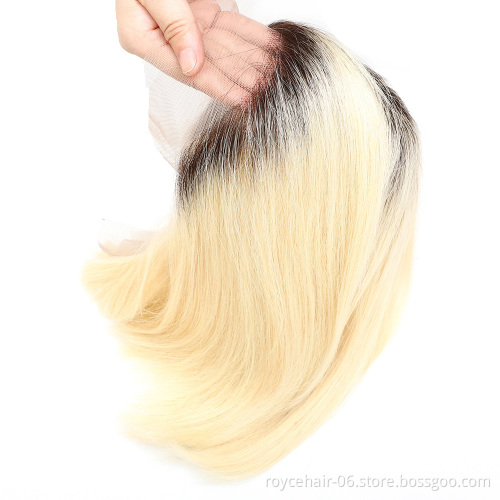 Cheap Ombre 613 Blond 100% Brazilian Virgin Human Hair Lace Front Short Body Wave Curly Bob Cut Wigs for Black Women